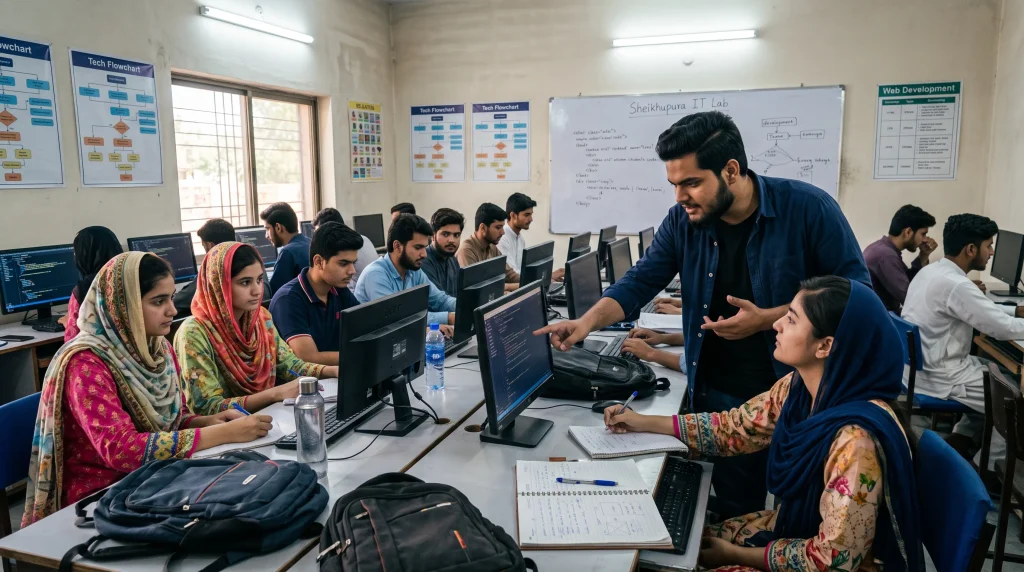Who is Abdullah Butt? Inside the Life, Career, and Vision of the Pakistani Tech Mentor infolopia documentary feature showing students learning web programming at the alkasim institute in punjab pakistan